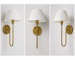  Visual Comfort Company McGee Co Polaris Brass Wall Sconce with Linen Shade Modern Lighting - 4727231