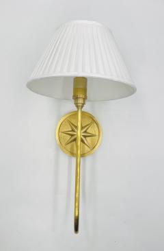  Visual Comfort Company McGee Co Polaris Brass Wall Sconce with Linen Shade Modern Lighting - 4727235