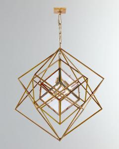  Visual Comfort Company Modern Kelly Wearstler Cubist Gilt Metal Light Fixture Chandelier - 2142234