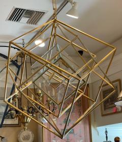  Visual Comfort Company Modern Kelly Wearstler Cubist Gilt Metal Light Fixture Chandelier - 2142241