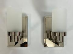  Visual Comfort Company Pair of Marian Jamieson Six of One Nickel Wall Sconces with Frosted Glass - 4714751