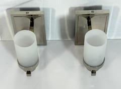  Visual Comfort Company Pair of Marian Jamieson Six of One Nickel Wall Sconces with Frosted Glass - 4714753