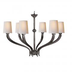  Visual Comfort Company Ruhlmann 6 Light 35 Inch Antique Pewter Chandelier Ceiling Light - 1694773