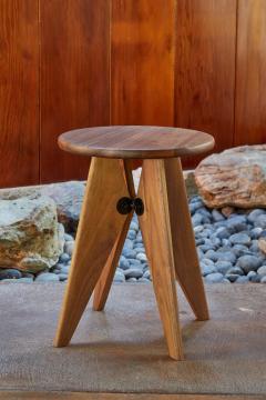  Vitra Set of 3 Jean Prouv Tabouret Solvay Stools in American Walnut - 2255544