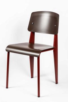  Vitra Set of 6 Jean Prouv Standard SP Chairs in Teak Brown and Red for Vitra - 1333782