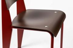  Vitra Set of 6 Jean Prouv Standard SP Chairs in Teak Brown and Red for Vitra - 1333785