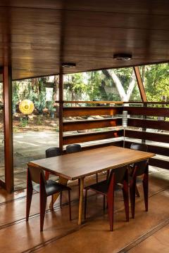  Vitra Set of 6 Jean Prouv Standard SP Chairs in Teak Brown and Red for Vitra - 1333788