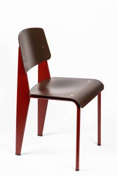  Vitra Set of 6 Jean Prouv Standard SP Chairs in Teak Brown and Red for Vitra - 1333789