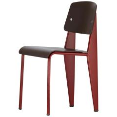  Vitra Set of 6 Jean Prouv Standard SP Chairs in Teak Brown and Red for Vitra - 1333790