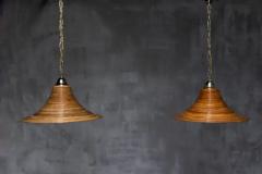  Vivai del Sud Bamboo Rattan Pendant Lamps by Vivai del Sud Italy 1970s - 3680679