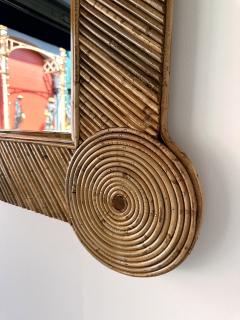  Vivai del Sud Bamboo and Rattan Mirror by Vivai Del Sud Italy 1970s - 4194291