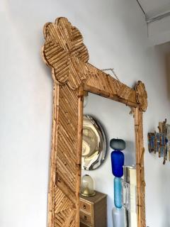  Vivai del Sud Bamboo and Rattan Mirror by Vivai Del Sud Italy 1970s - 4379627