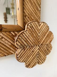  Vivai del Sud Bamboo and Rattan Mirror by Vivai Del Sud Italy 1970s - 4379628