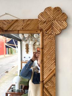  Vivai del Sud Bamboo and Rattan Mirror by Vivai Del Sud Italy 1970s - 4379630