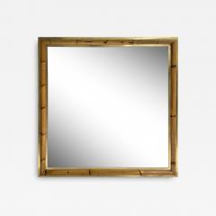  Vivai del Sud Brass and Bamboo Wall Mirror by Vivai Del Sud Italy 1970s - 3720803