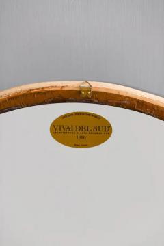  Vivai del Sud Circular rush mirror with leaves Prod Vivai Del Sud Italia 1970  - 3377375