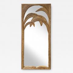  Vivai del Sud Full Length Rattan Palm Tree Mirror by Vivai Del Sud Italy 1970s - 3541698