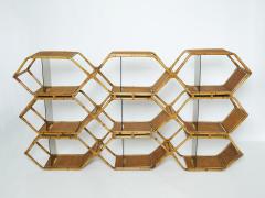  Vivai del Sud Italian Purini and Mariani bamboo brass shelves tag re for Vivai Del Sud 1976 - 2231907