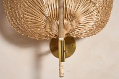  Vivai del Sud Italian Rattan Fan Sconces by Vivai del Sud - 4349893