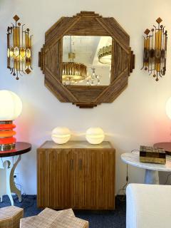  Vivai del Sud Large Bamboo and Rattan Mirror by Colin Morrow for Vivai Del Sud Italy 1970s - 4040370