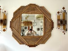 Vivai del Sud Large Bamboo and Rattan Mirror by Colin Morrow for Vivai Del Sud Italy 1970s - 4040374