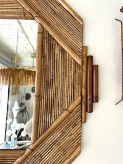  Vivai del Sud Large Bamboo and Rattan Mirror by Colin Morrow for Vivai Del Sud Italy 1970s - 4040378