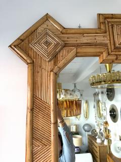  Vivai del Sud Large Bamboo and Rattan Mirror by Vivai Del Sud Italy 1970s - 4210019
