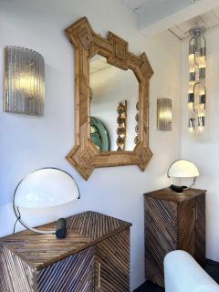  Vivai del Sud Large Bamboo and Rattan Mirror by Vivai Del Sud Italy 1970s - 4210021