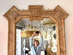  Vivai del Sud Large Bamboo and Rattan Mirror by Vivai Del Sud Italy 1970s - 4210022