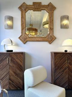  Vivai del Sud Large Bamboo and Rattan Mirror by Vivai Del Sud Italy 1970s - 4210023