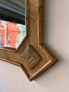  Vivai del Sud Large Bamboo and Rattan Mirror by Vivai Del Sud Italy 1970s - 4210030