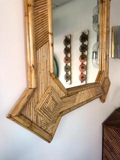  Vivai del Sud Large Bamboo and Rattan Mirror by Vivai Del Sud Italy 1970s - 4210032