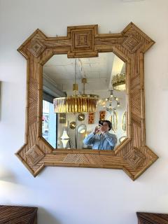  Vivai del Sud Large Bamboo and Rattan Mirror by Vivai Del Sud Italy 1970s - 4210035