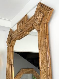  Vivai del Sud Large Bamboo and Rattan Mirror by Vivai Del Sud Italy 1970s - 4590029