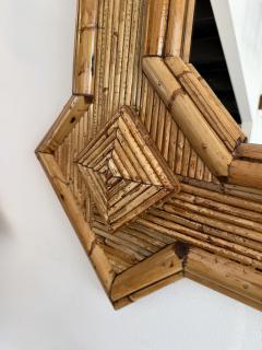  Vivai del Sud Large Bamboo and Rattan Mirror by Vivai Del Sud Italy 1970s - 4590032