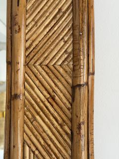  Vivai del Sud Large Bamboo and Rattan Mirror by Vivai Del Sud Italy 1970s - 4590034