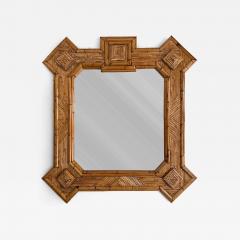  Vivai del Sud Large Bamboo and Rattan Mirror by Vivai Del Sud Italy 1970s - 4590116
