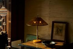  Vivai del Sud Large Faux Bamboo Table Lamp in Brass and Resin 1970s - 4395053