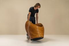  Vivai del Sud Light Rattan Pod Chair In The Style Of Vivai del Sud Italy 1970s - 3227579