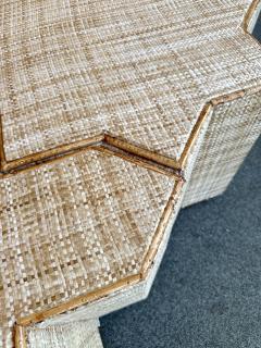  Vivai del Sud Modular Rattan Tables Stella e Croce by Vivai Del Sud Italy 1970s - 4310828