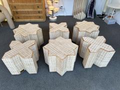  Vivai del Sud Modular Rattan Tables Stella e Croce by Vivai Del Sud Italy 1970s - 4310831