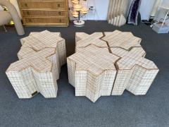  Vivai del Sud Modular Rattan Tables Stella e Croce by Vivai Del Sud Italy 1970s - 4310832