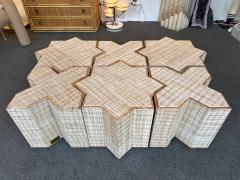  Vivai del Sud Modular Rattan Tables Stella e Croce by Vivai Del Sud Italy 1970s - 4310834