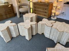  Vivai del Sud Modular Rattan Tables Stella e Croce by Vivai Del Sud Italy 1970s - 4310839