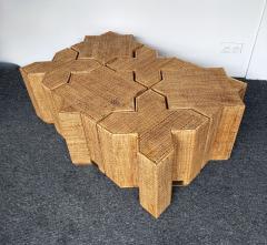  Vivai del Sud Modular Rattan Tables Stella e Croce by Vivai Del Sud Italy 1970s - 4685013