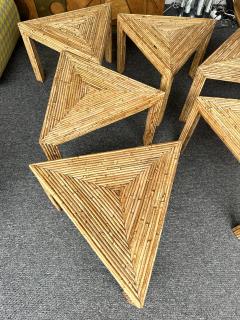  Vivai del Sud Modular Rattan Tables by Vivai Del Sud Italy 1970s - 3900902