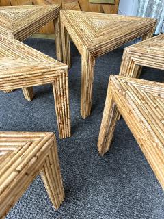  Vivai del Sud Modular Rattan Tables by Vivai Del Sud Italy 1970s - 3900912