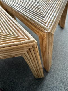  Vivai del Sud Modular Rattan Tables by Vivai Del Sud Italy 1970s - 4696047