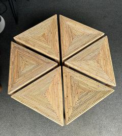  Vivai del Sud Modular Rattan Tables by Vivai Del Sud Italy 1970s - 4696050