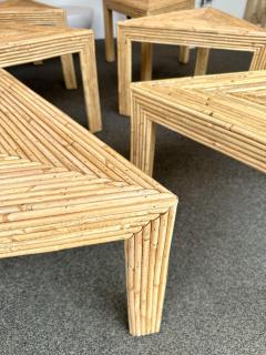  Vivai del Sud Modular Rattan Tables by Vivai Del Sud Italy 1970s - 4696053